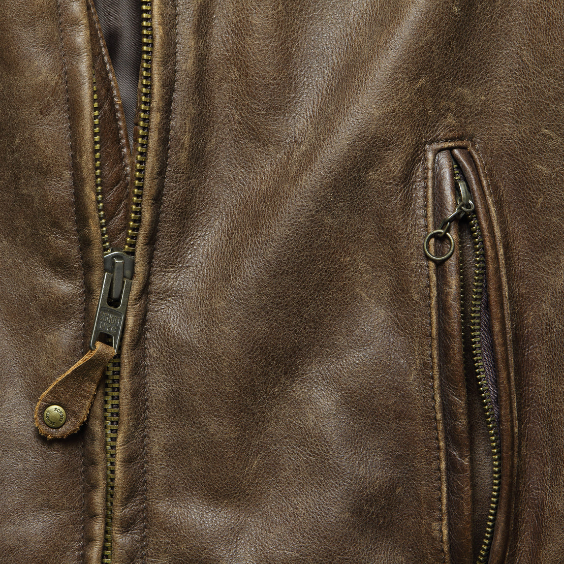 Cowhide Leather Caf√© Racer Jacket - Brown - Schott - STAG Provisions - Outerwear - Coat / Jacket