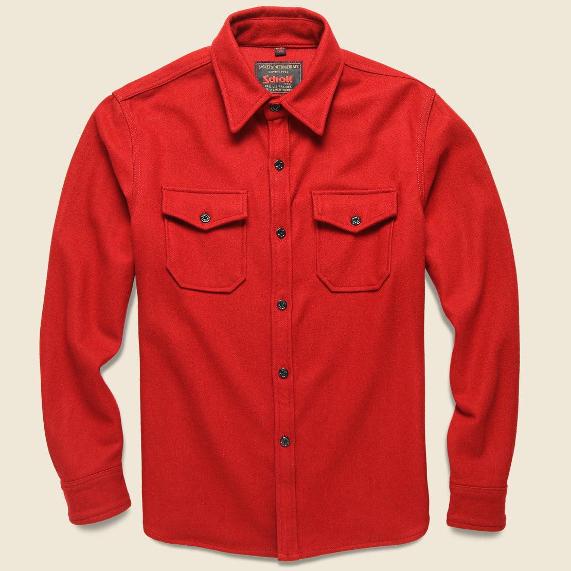 Schott CPO Wool Shirt - Red