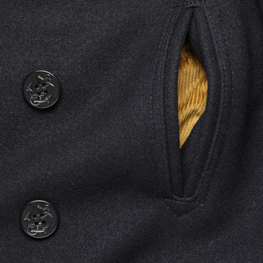Melton Wool Peacoat - Navy - Schott - STAG Provisions - Outerwear - Coat / Jacket