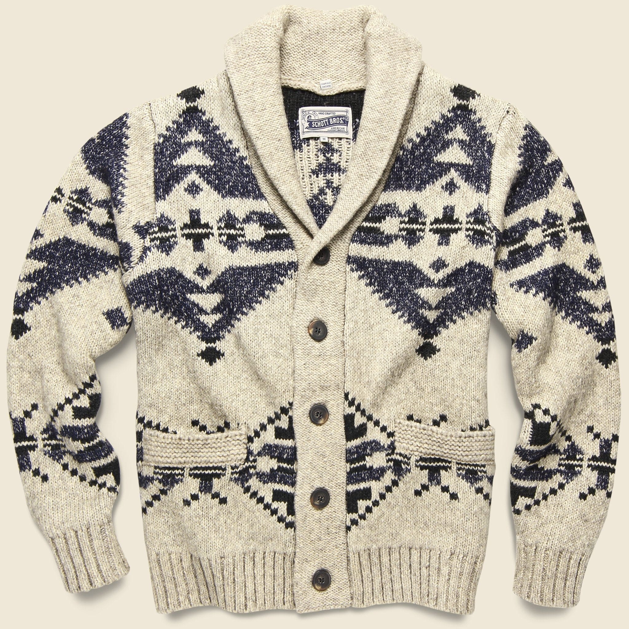 Southwestern Shawl Cardigan - Limestone - Schott - STAG Provisions - Tops - Sweater
