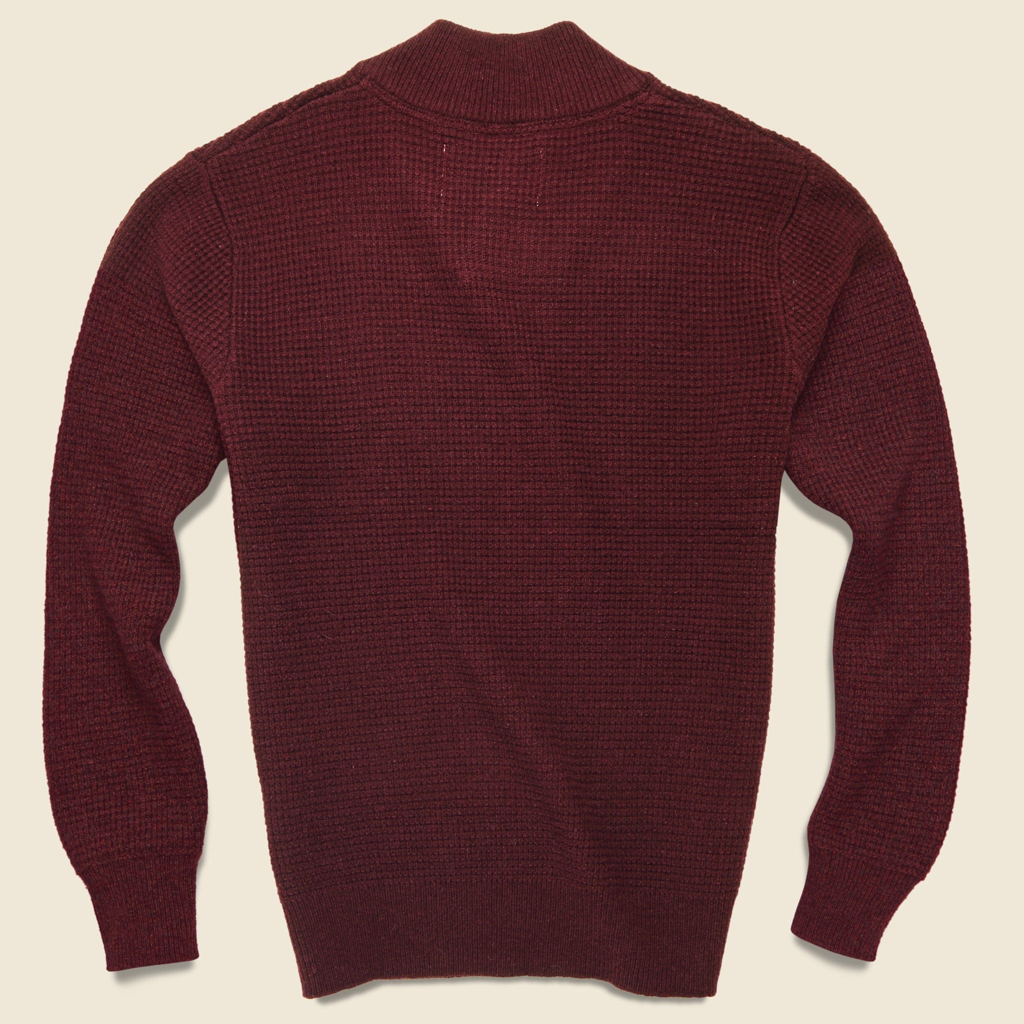 
                          V-Neck Waffle Sweater - Burgundy - Schott - STAG Provisions - Tops - Sweater
                        