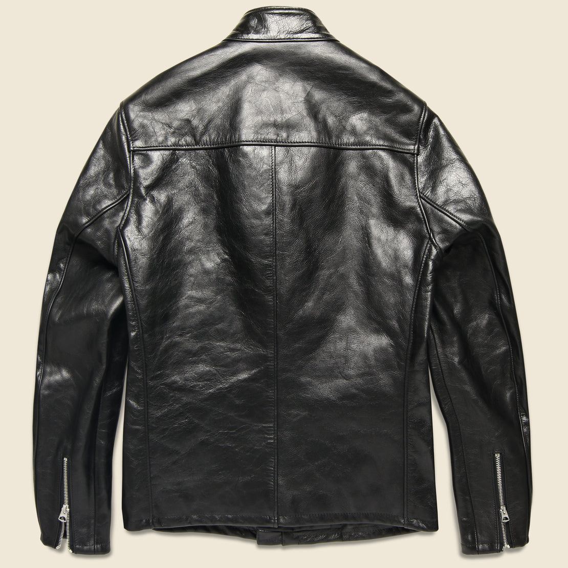 Cowhide Casual Racer Leather Jacket - Black - Schott - STAG Provisions - Outerwear - Coat / Jacket