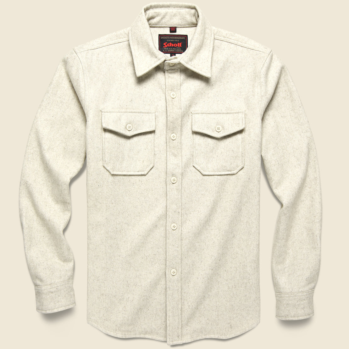 Schott CPO Wool Shirt - Oatmeal
