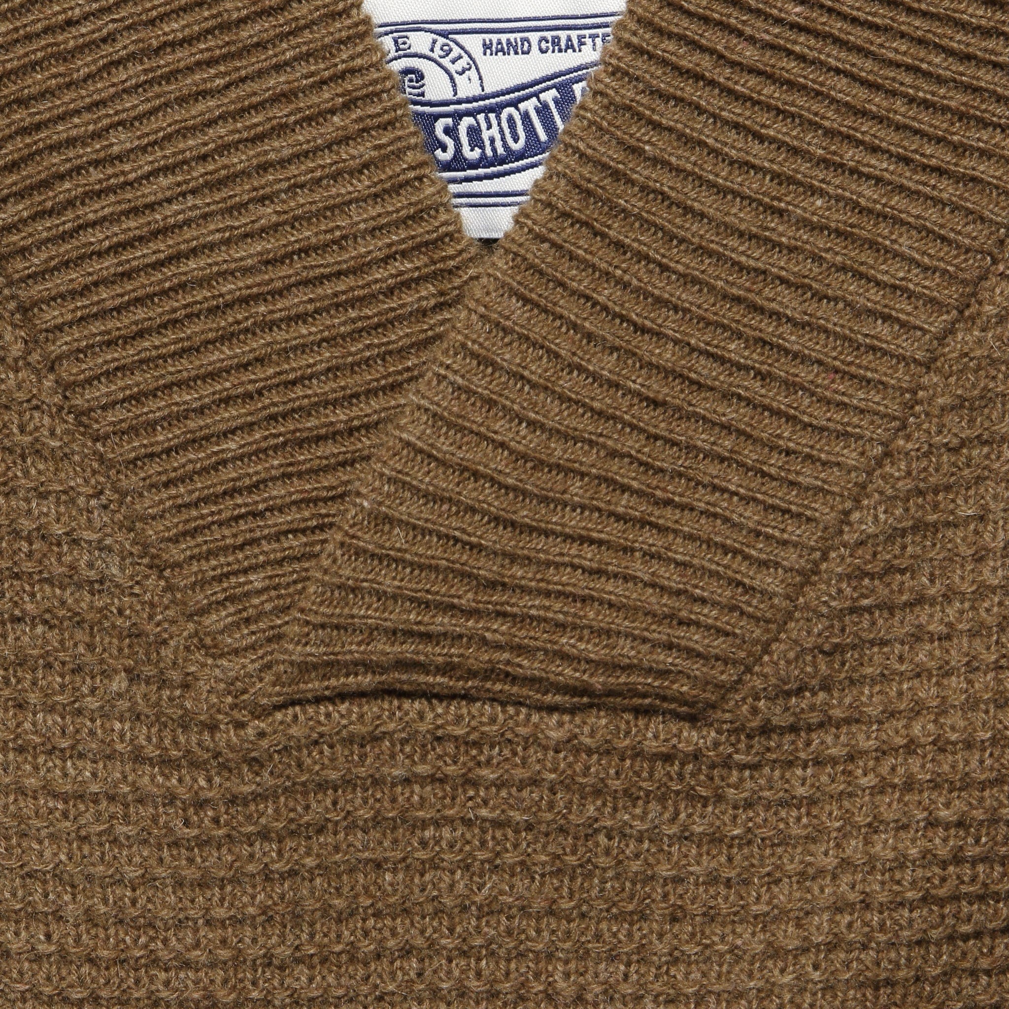 
                          V-Neck Waffle Sweater - Camel - Schott - STAG Provisions - Tops - Sweater
                        