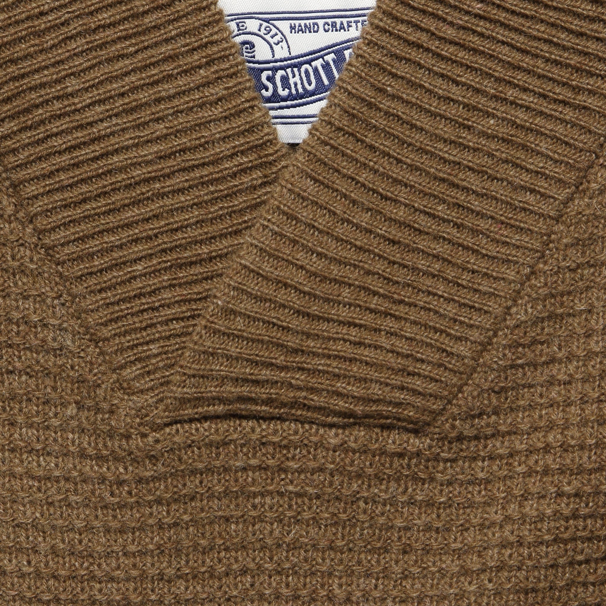 V-Neck Waffle Sweater - Camel - Schott - STAG Provisions - Tops - Sweater