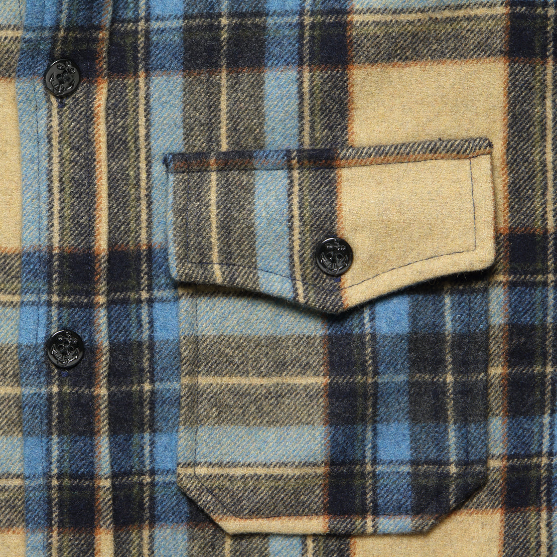 CPO Wool Shirt - Blue/Tan Plaid - Schott - STAG Provisions - Tops - L/S Woven - Overshirt