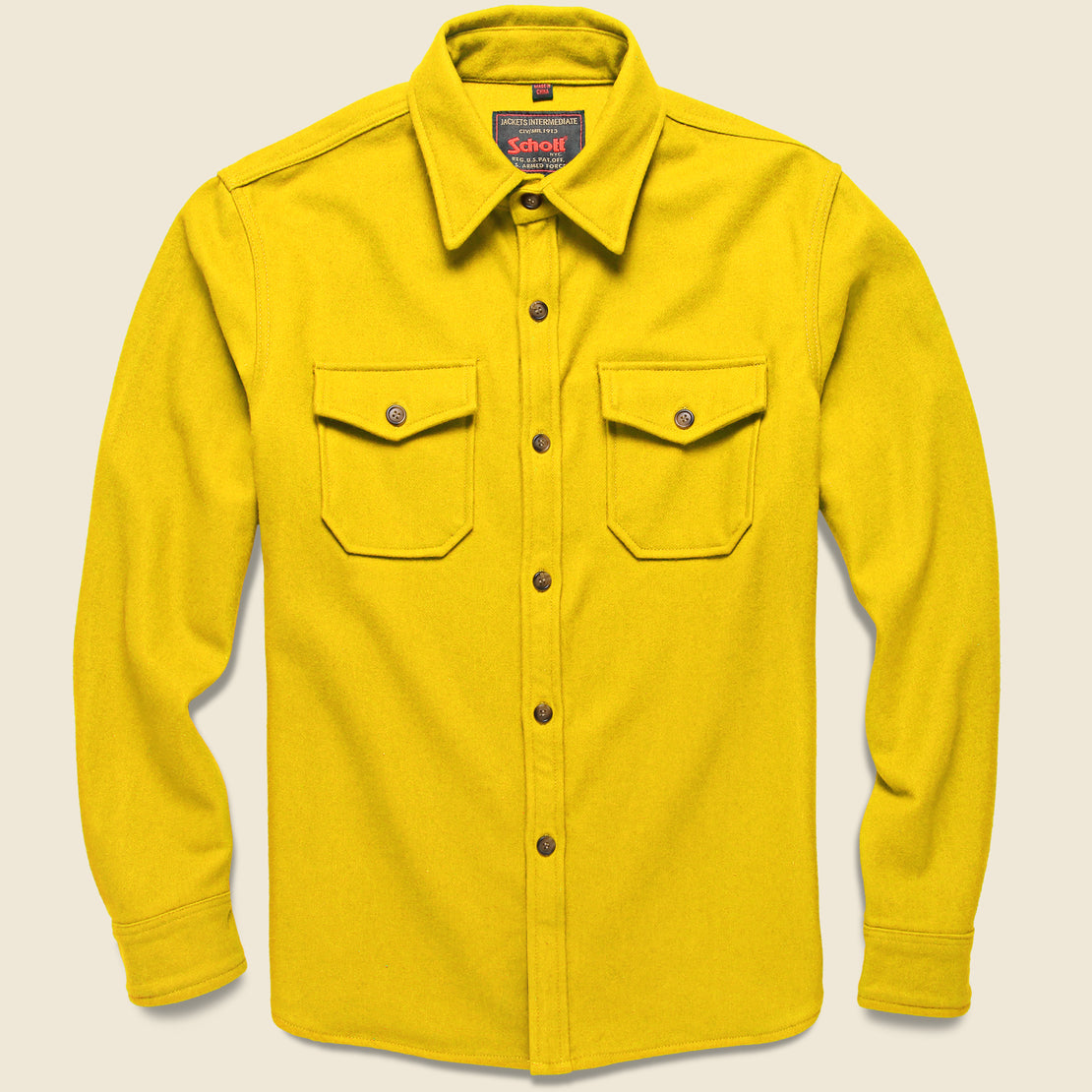 Schott CPO Wool Shirt - Mustard