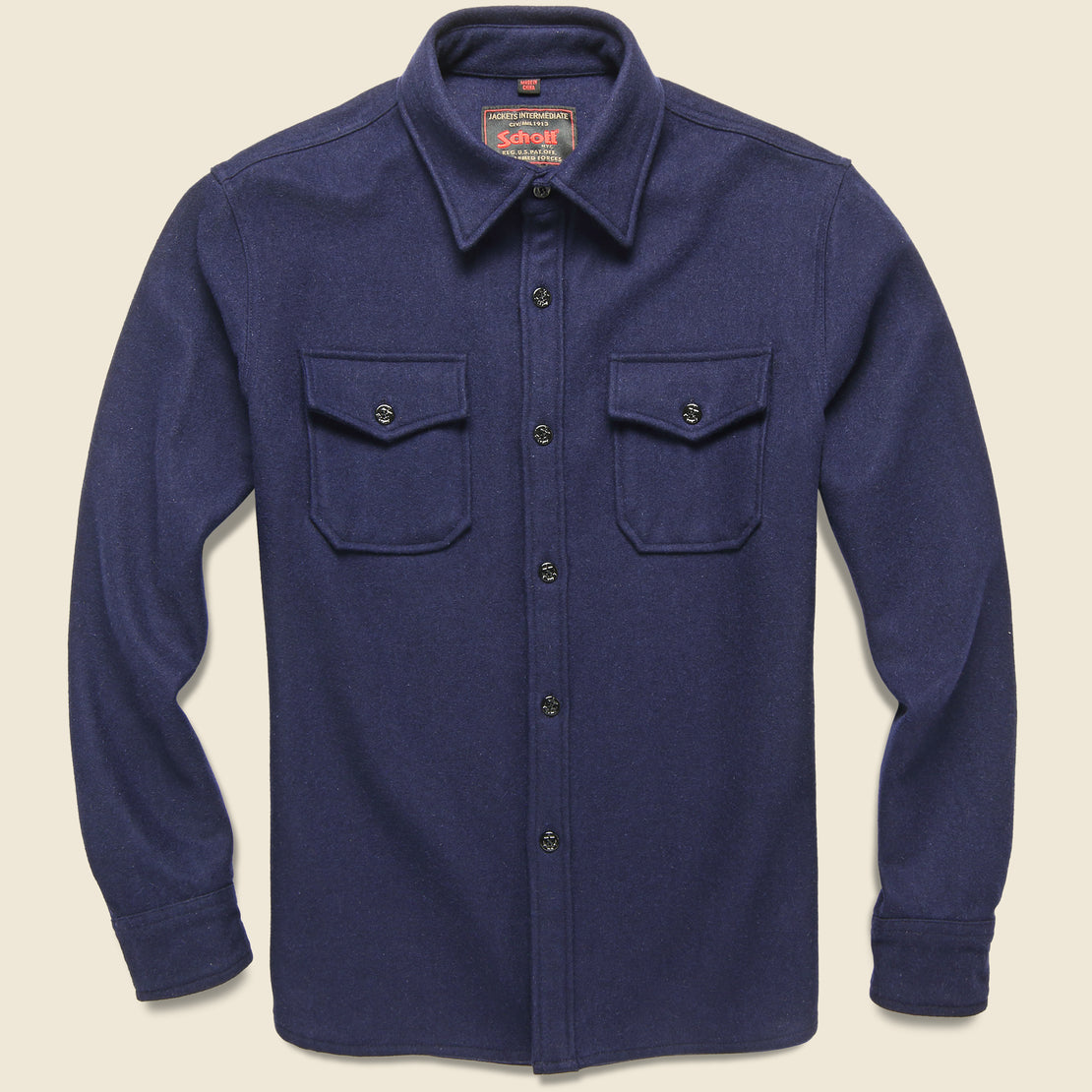 Schott CPO Wool Shirt - Blue