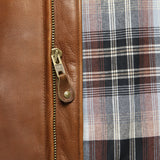 Pebbled Cowhide Leather Café Racer Jacket - Brown - Schott - STAG Provisions - Outerwear - Coat / Jacket