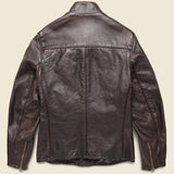 Cowhide Leather Caf√© Racer Jacket - Dark Brown - Schott - STAG Provisions - Outerwear - Coat / Jacket