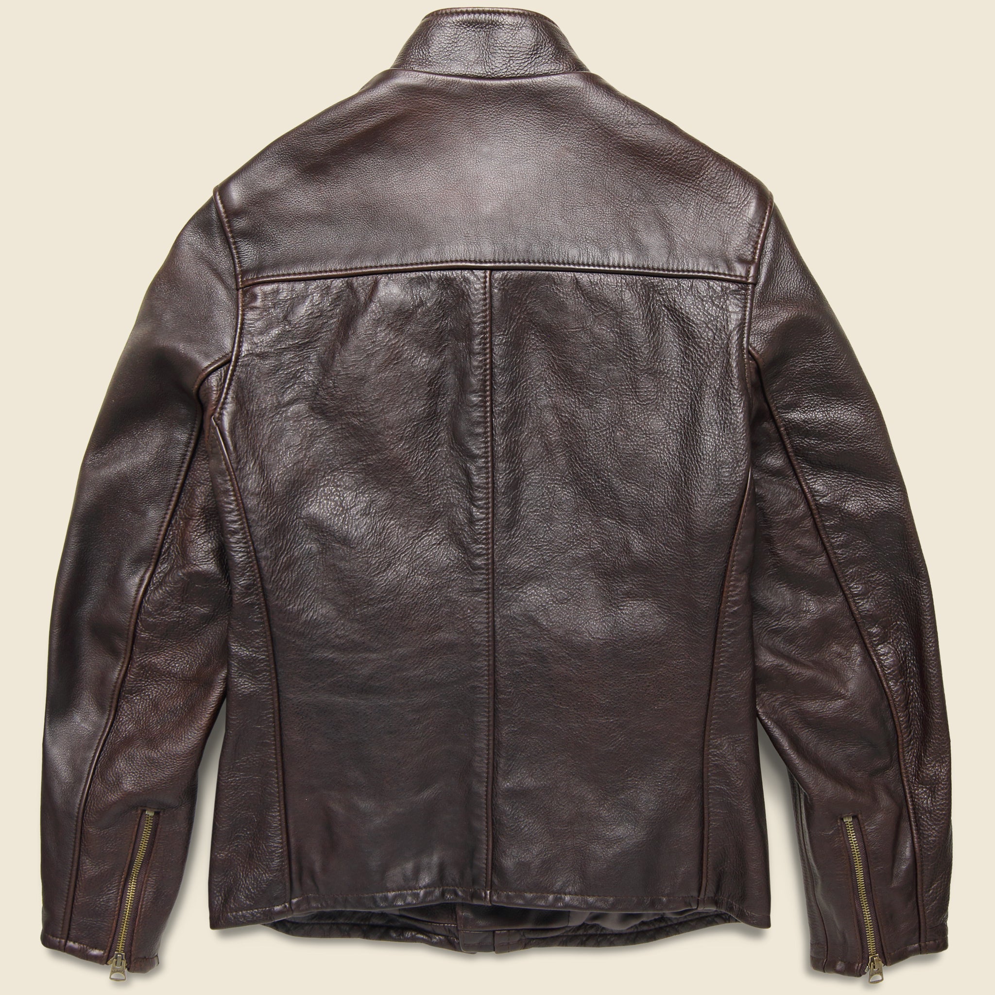 Cowhide Leather Caf√© Racer Jacket - Dark Brown - Schott - STAG Provisions - Outerwear - Coat / Jacket