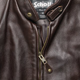 Cowhide Leather Caf√© Racer Jacket - Dark Brown - Schott - STAG Provisions - Outerwear - Coat / Jacket