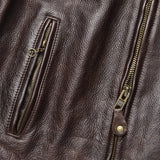 Cowhide Leather Caf√© Racer Jacket - Dark Brown - Schott - STAG Provisions - Outerwear - Coat / Jacket