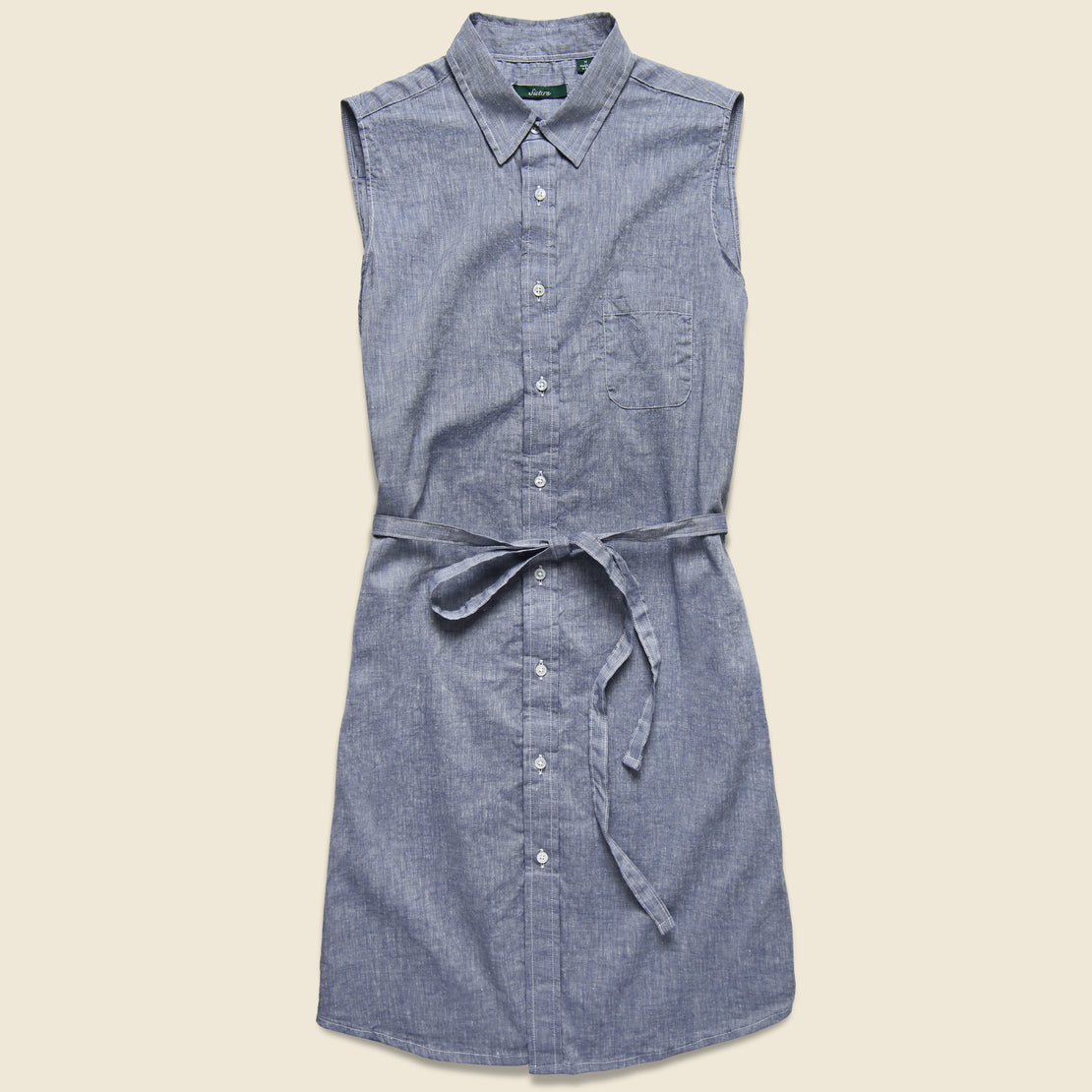 Gitman Vintage Sleeveless Shirt Dress - Blue Chambray