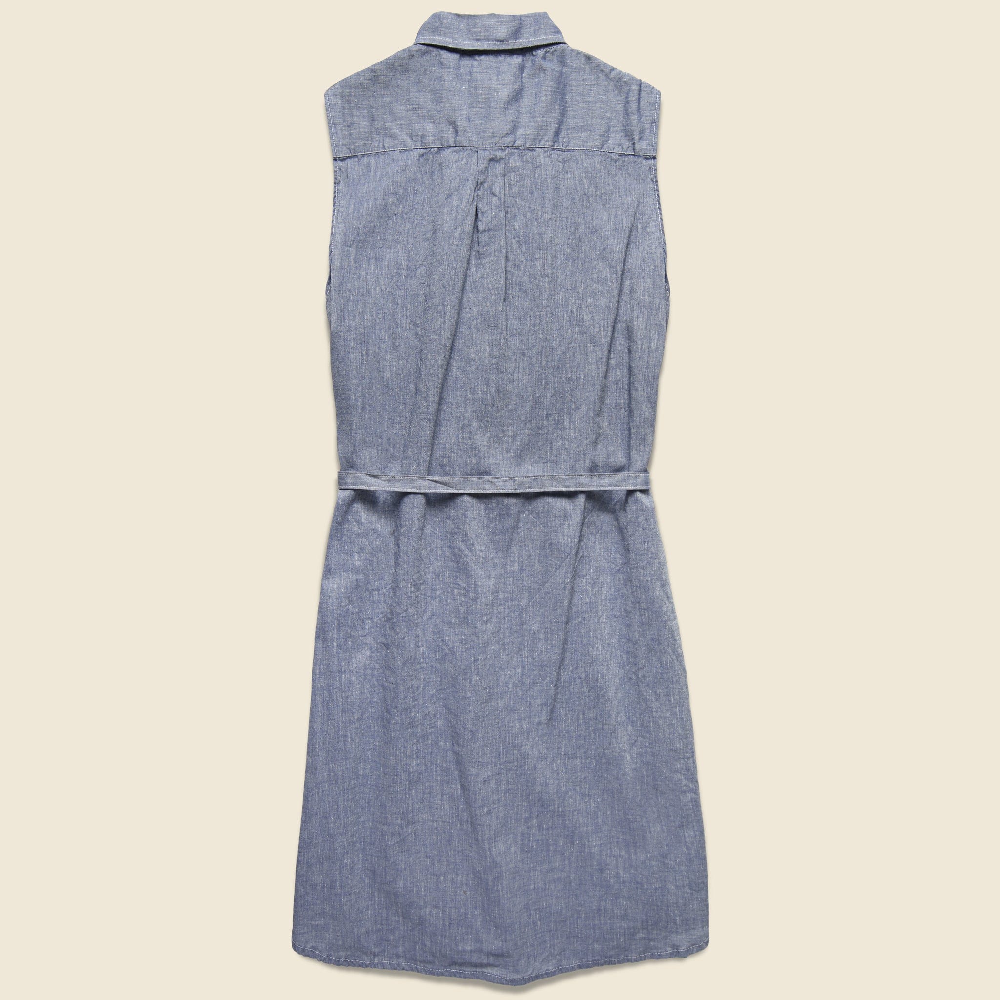 
                          Sleeveless Shirt Dress - Blue Chambray - Gitman Vintage - STAG Provisions - W - Onepiece - Dress
                        