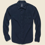 Oatmeal Flannel Workshirt - Navy - Save Khaki - STAG Provisions - Tops - L/S Woven - Solid