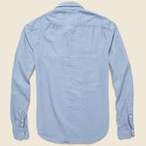 Oatmeal Flannel Workshirt - Storm - Save Khaki - STAG Provisions - Tops - L/S Woven - Solid