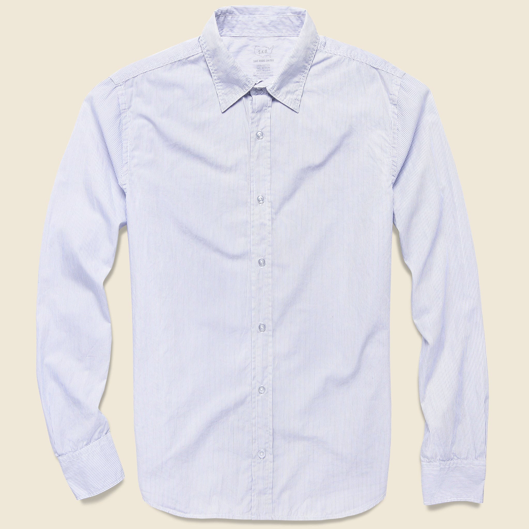 Yarn Dye Poplin Easy Shirt - Blue Line - Save Khaki - STAG Provisions - Tops - L/S Woven - Stripe