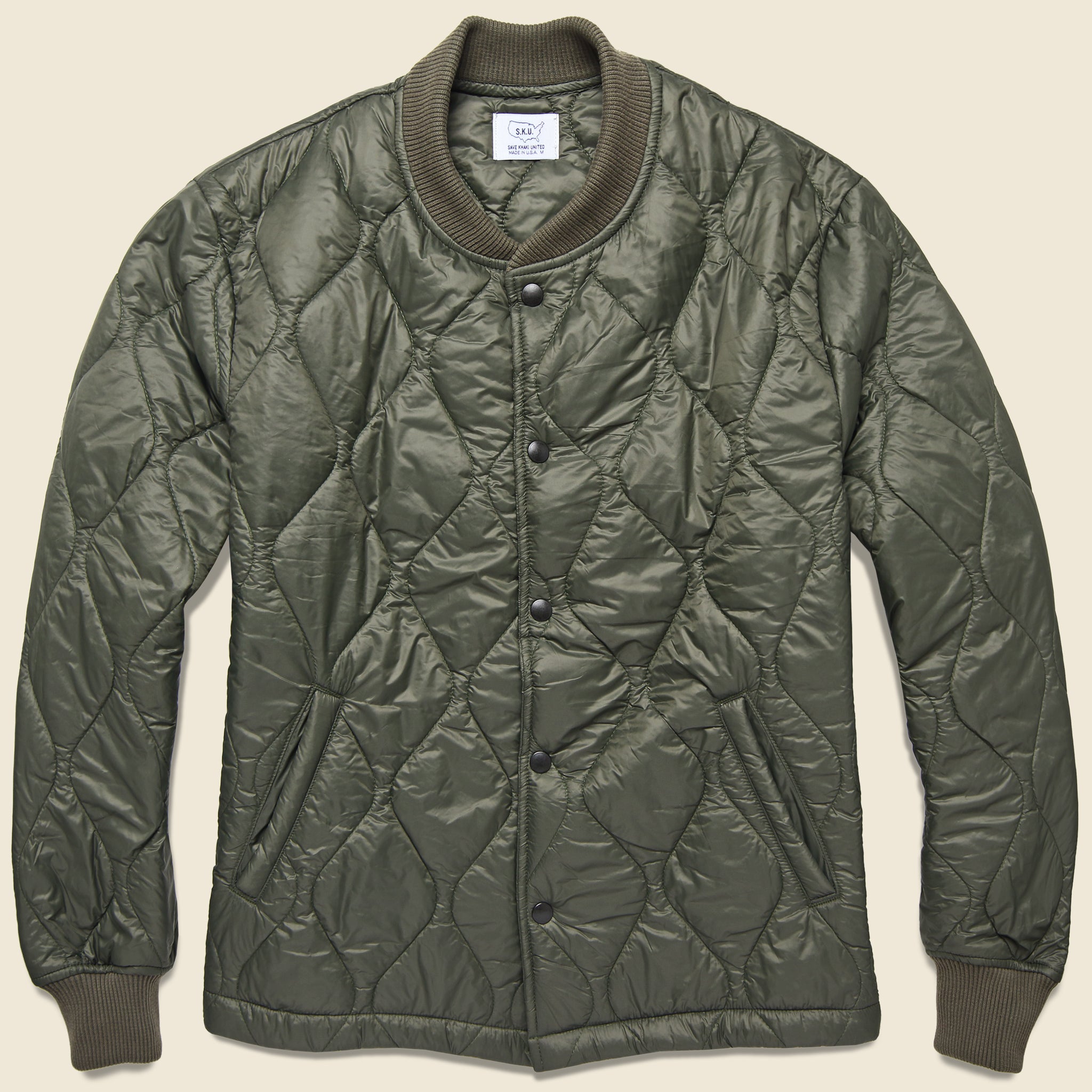 Quilted Nylon Bomber - Olive - Save Khaki - STAG Provisions - Outerwear - Coat / Jacket