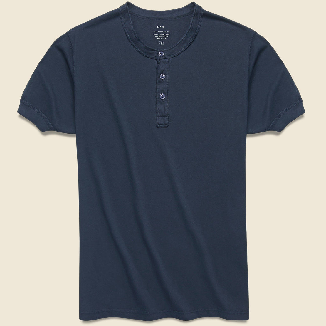 Supima Jersey Henley - Navy