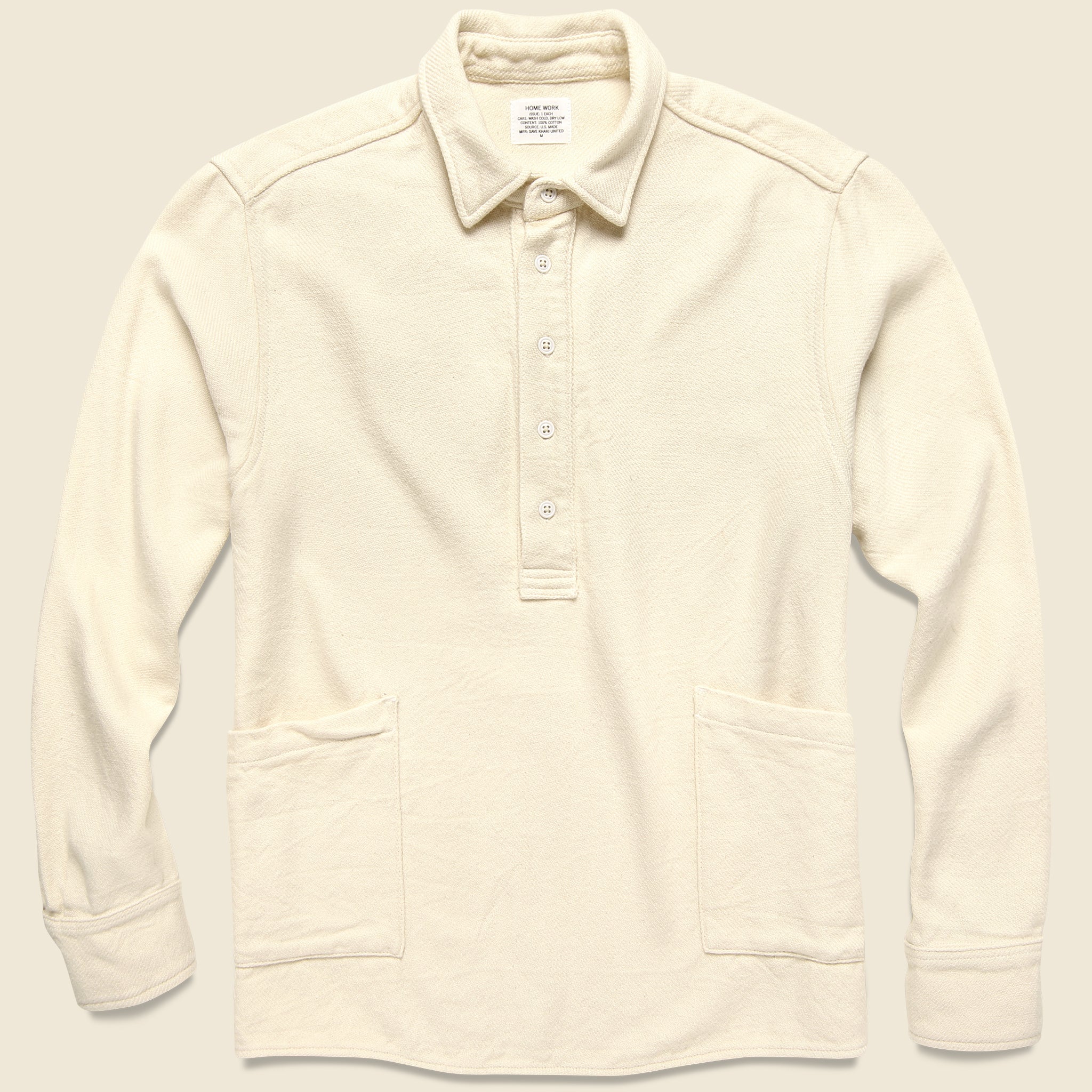 Blanket Twill Popover - Natural - Save Khaki - STAG Provisions - Tops - L/S Woven - Overshirt