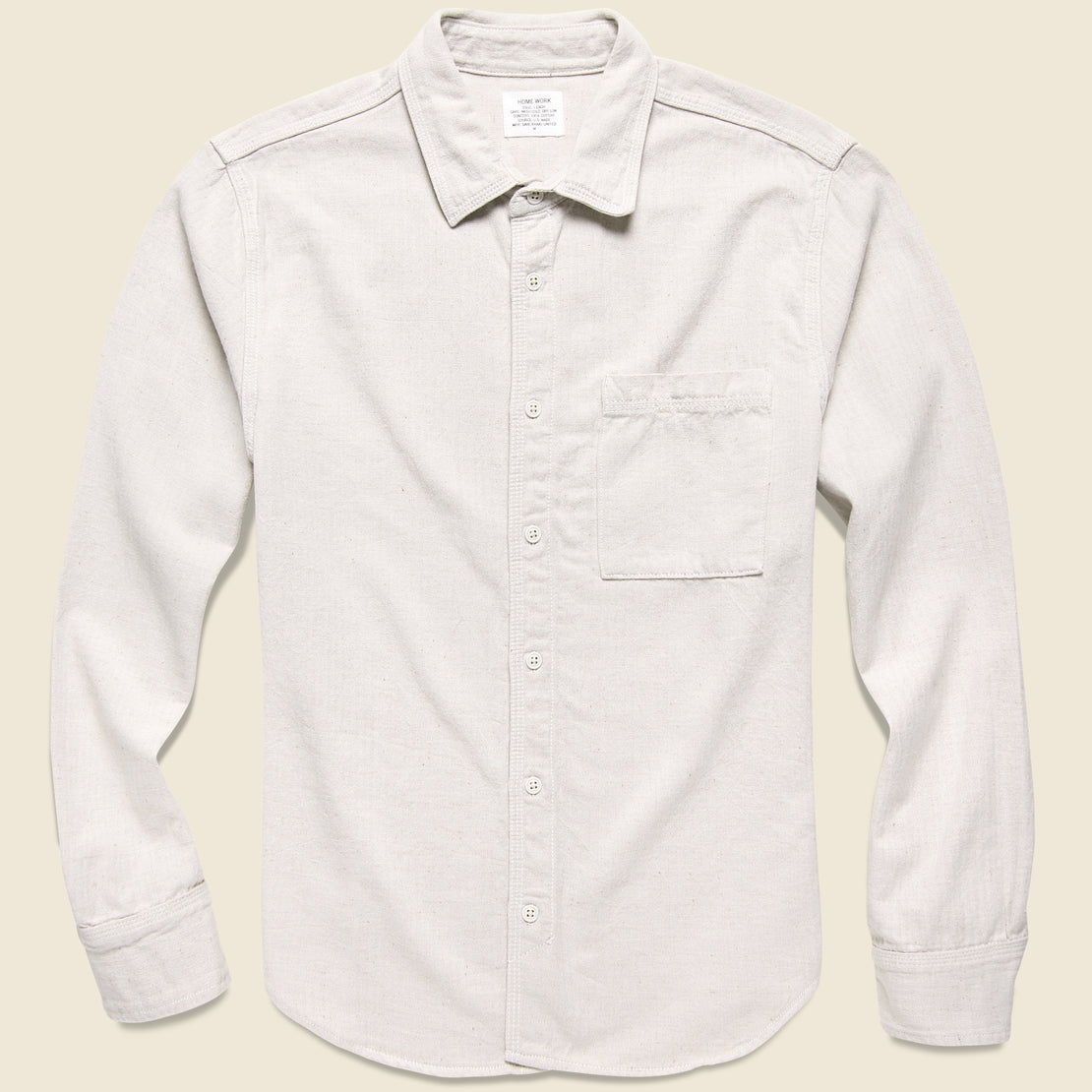Save Khaki Herringbone Overshirt - White