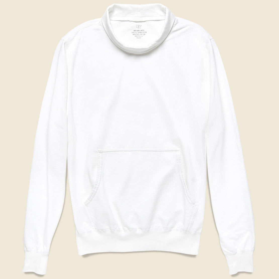 Supima Mock Neck Sweatshirt - White