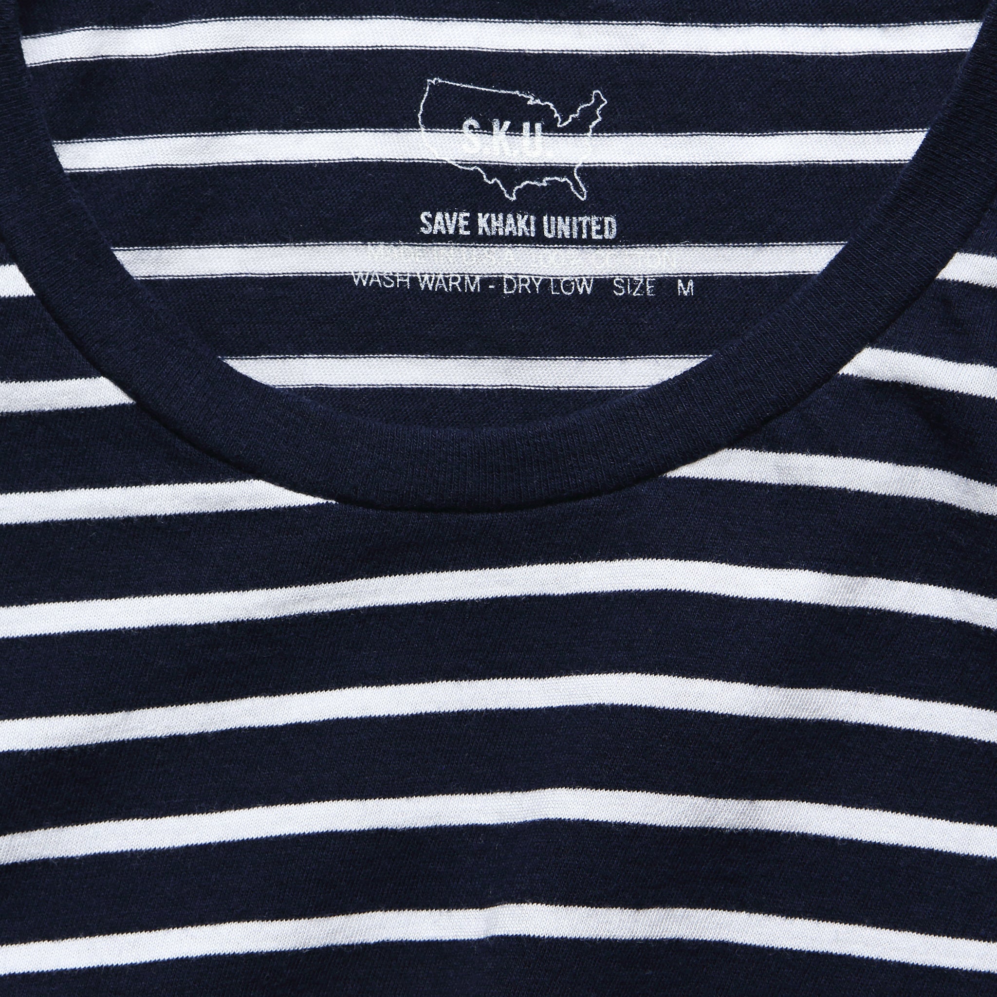 
                          Marine Stripe Crew Tee - Navy/White - Save Khaki - STAG Provisions - W - Tops - L/S Knit
                        