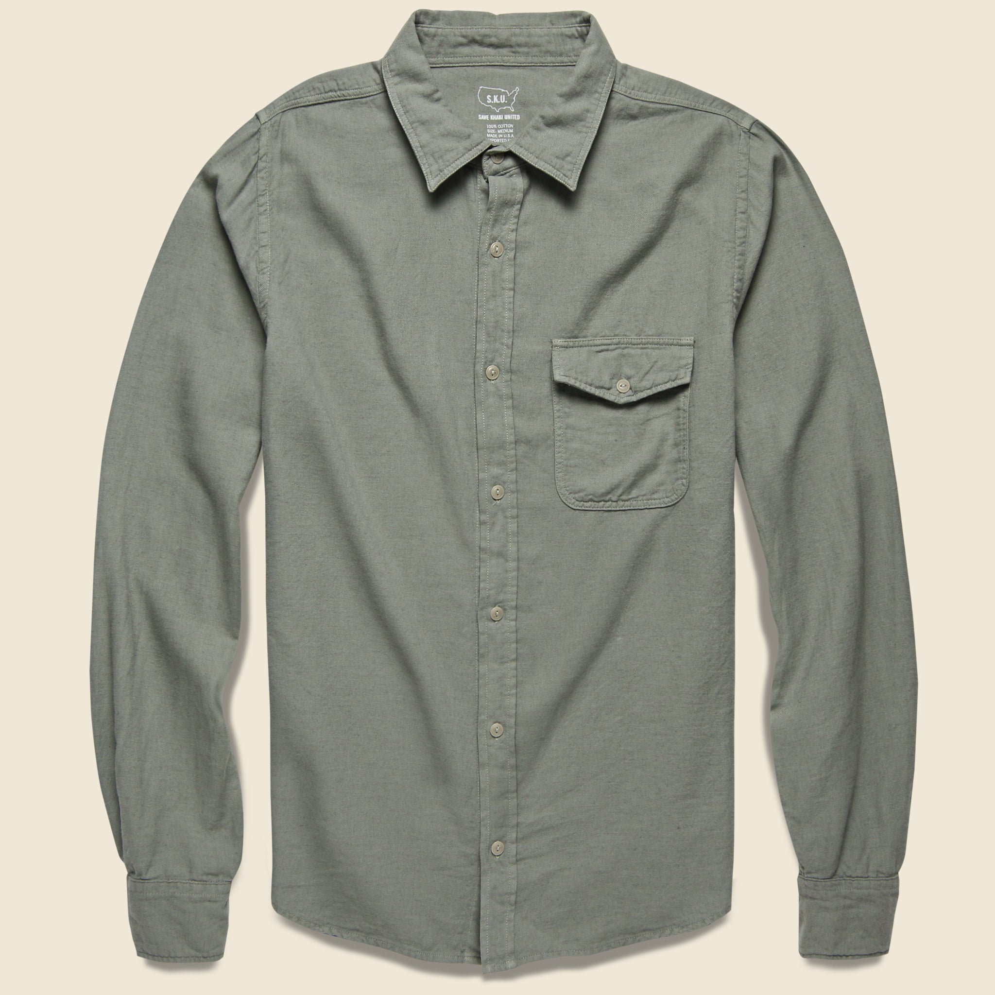 Oat Flannel Workshirt - Sprout - Save Khaki - STAG Provisions - Tops - L/S Woven - Solid