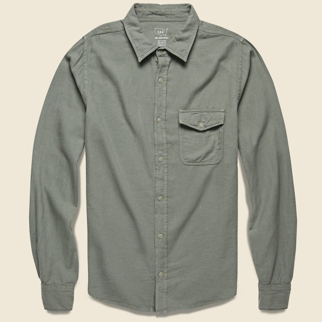 Save Khaki Oat Flannel Workshirt - Sprout