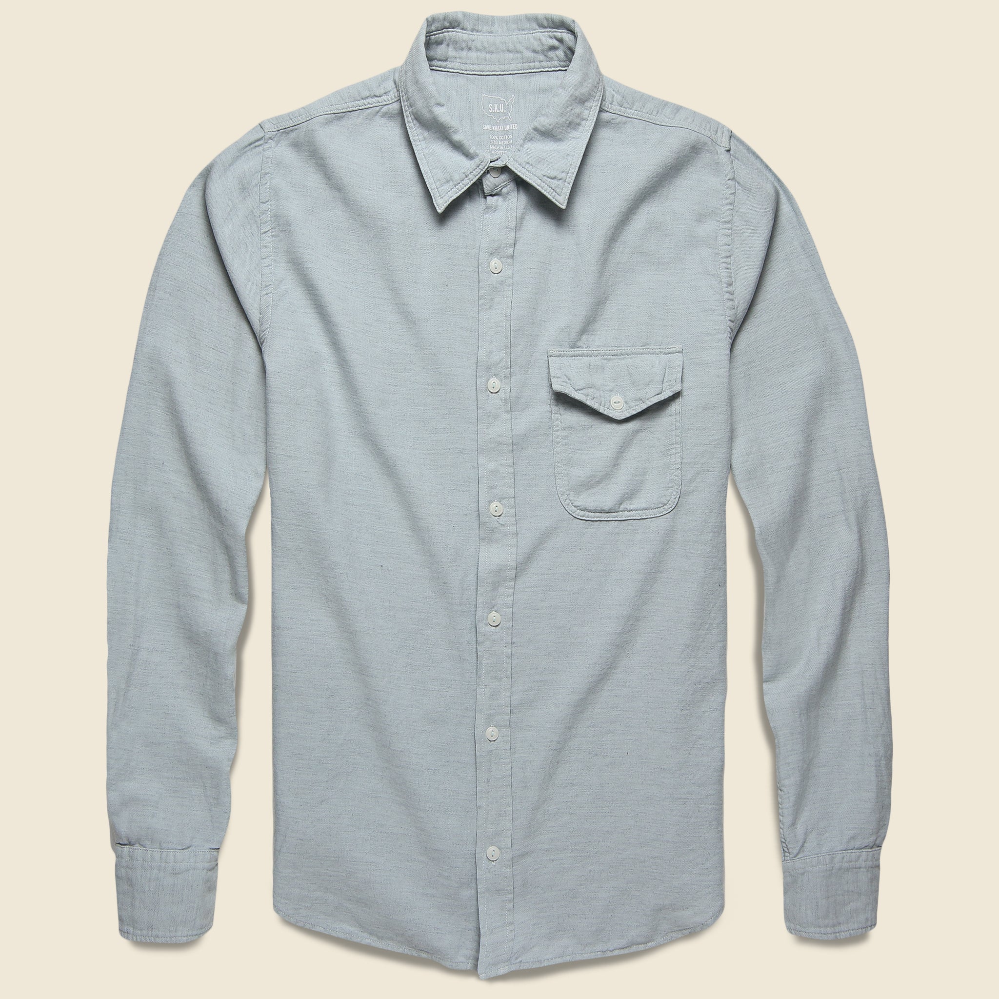 Oat Flannel Workshirt - Light Blue - Save Khaki - STAG Provisions - Tops - L/S Woven - Solid