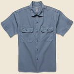 Light Twill Camp Shirt - Blue - Save Khaki - STAG Provisions - Tops - S/S Woven - Solid