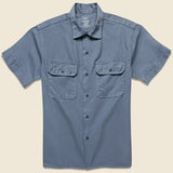 Light Twill Camp Shirt - Blue - Save Khaki - STAG Provisions - Tops - S/S Woven - Solid