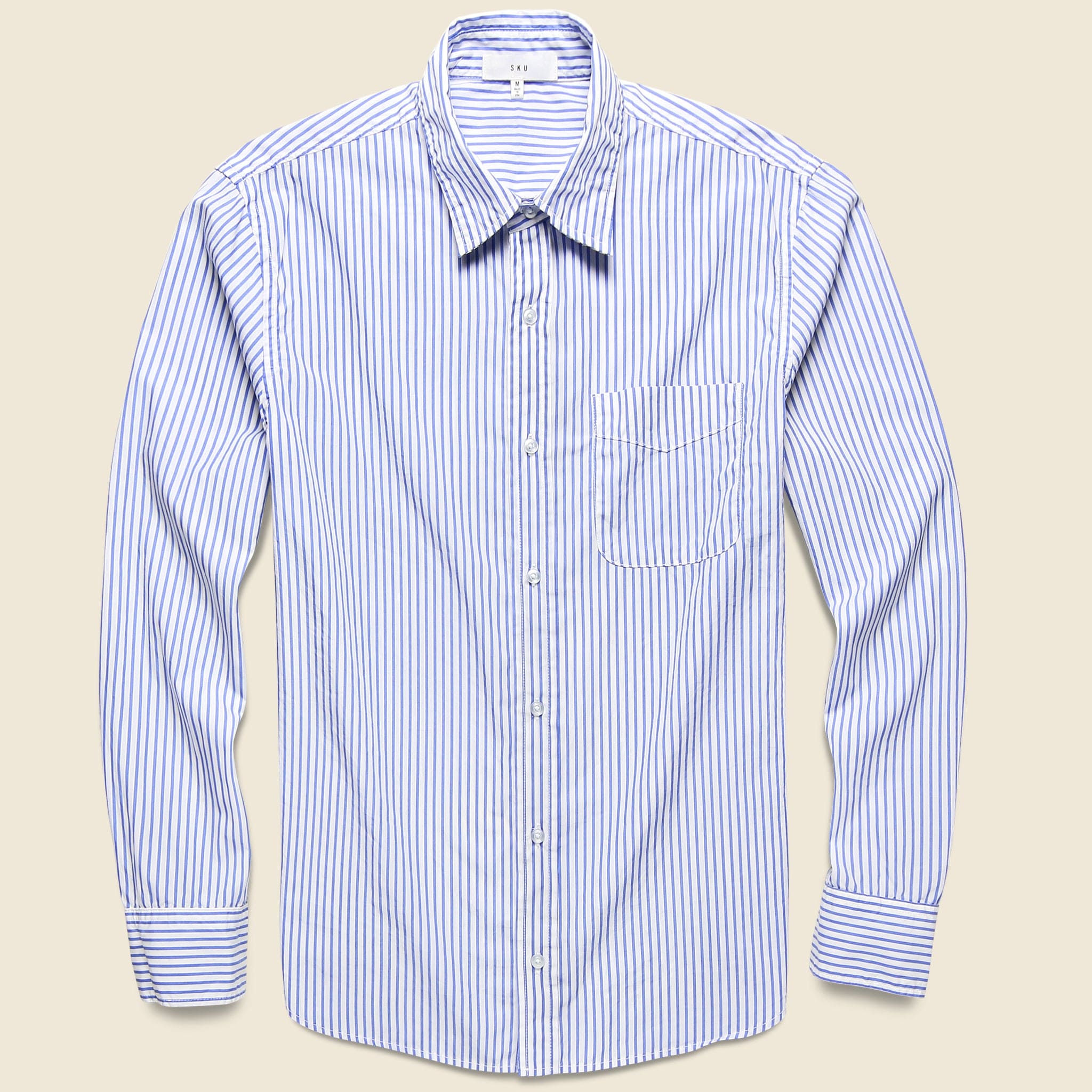 Striped Standard Shirt - Blue - Save Khaki - STAG Provisions - Tops - L/S Woven - Stripe