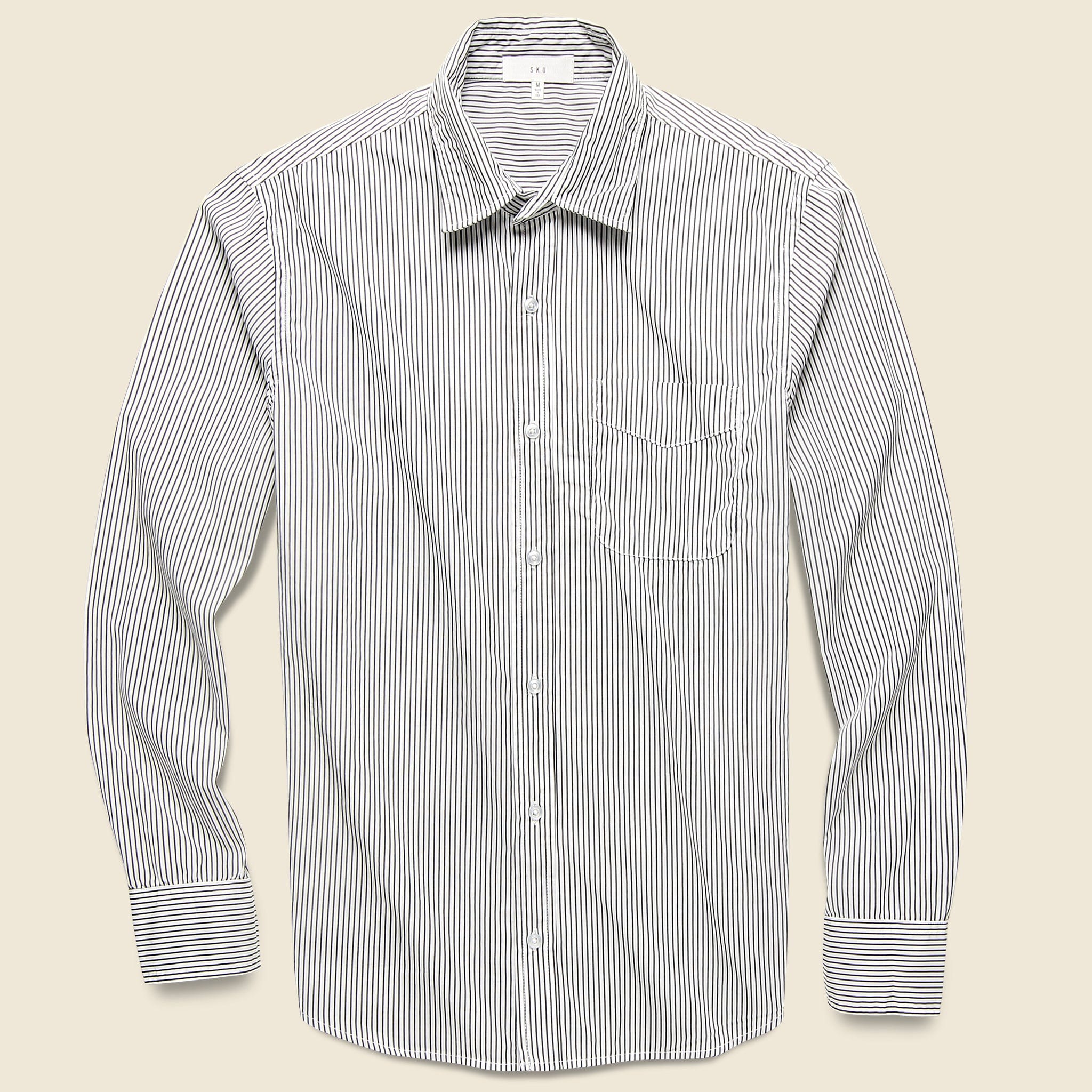 Striped Standard Shirt - Black - Save Khaki - STAG Provisions - Tops - L/S Woven - Stripe
