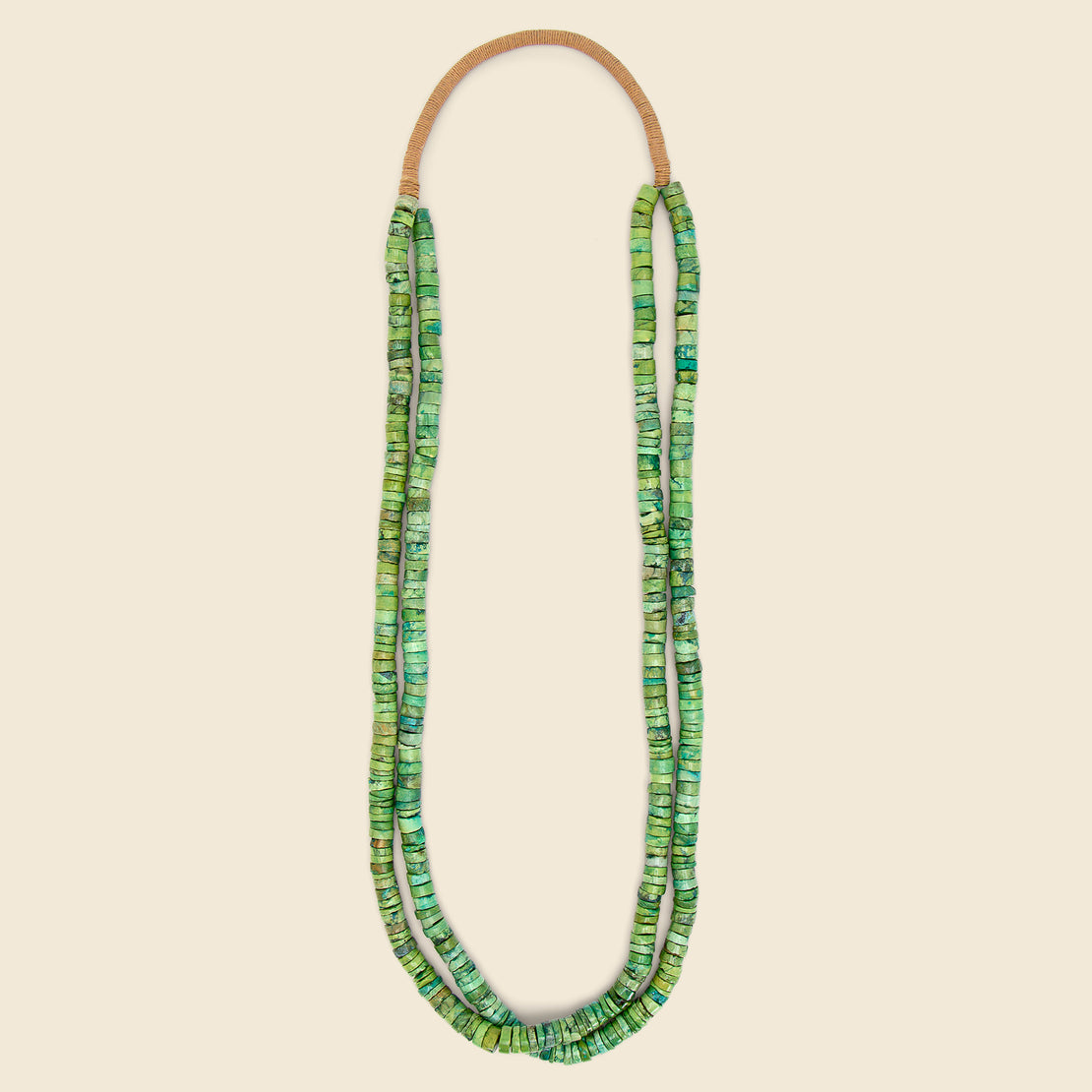 Smith Bros. Two-Strand Turquoise Heishe Bead Necklace - Green