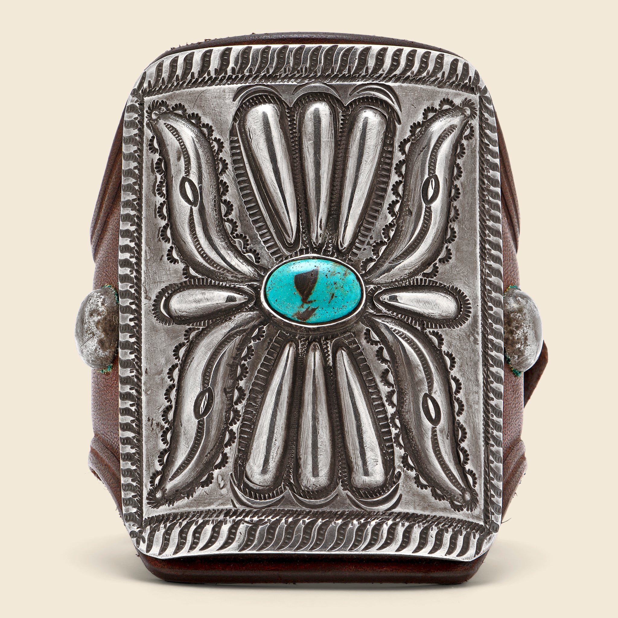 
                          Flower &amp; Leaf Motif Ketoh - Sterling Silver/Blue Oval Turquoise - Smith Bros. - STAG Provisions - W - One &amp; Done - Accessories &amp; Jewelry
                        