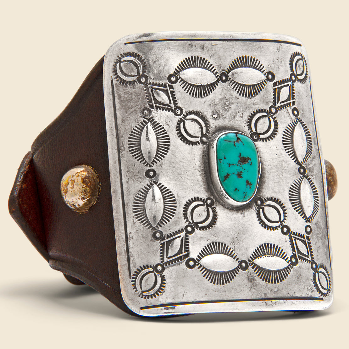 Smith Bros. Stamped Ketoh - Sterling & Turquoise
