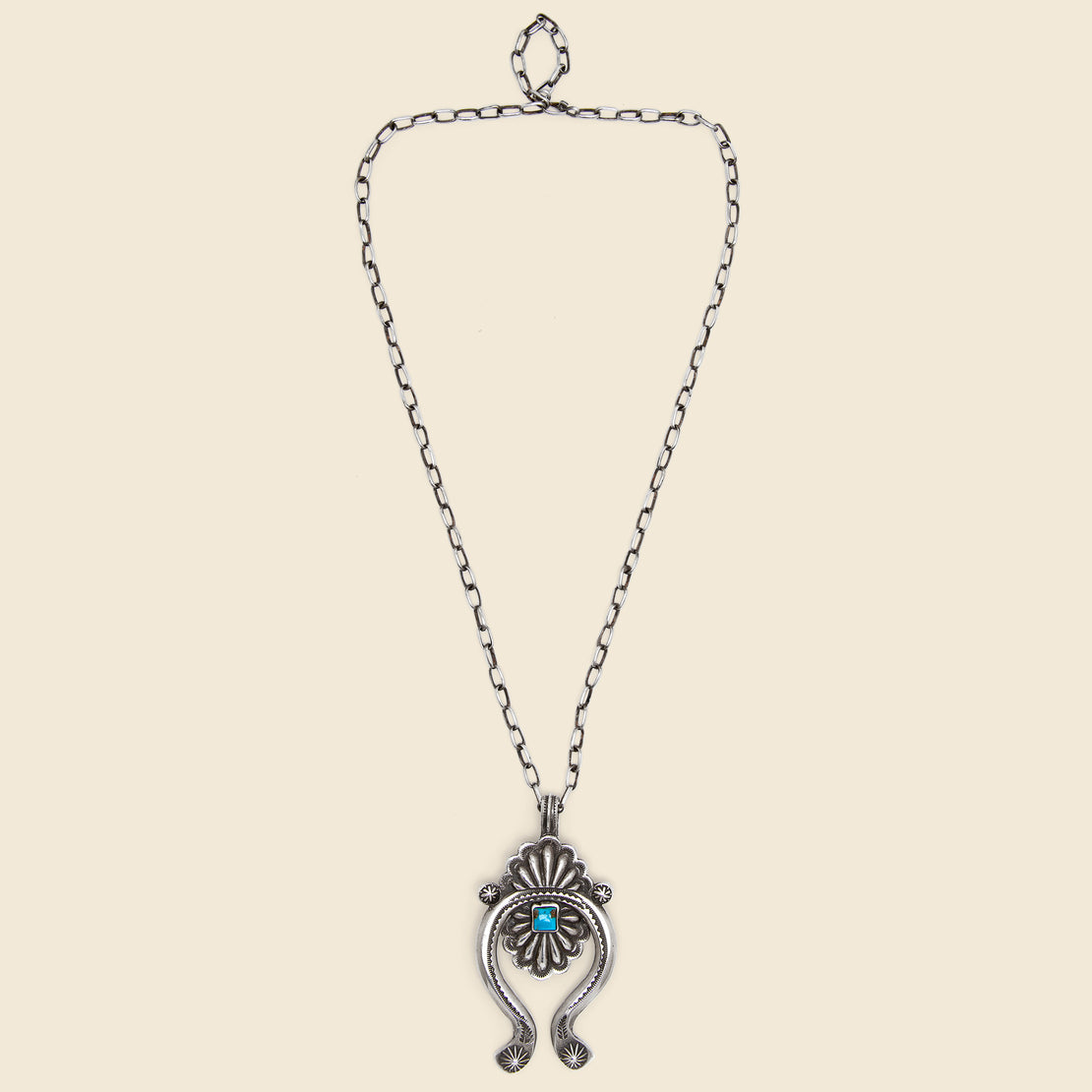 Naja Pendant Necklace - Scallop Concho/Square Stone - Smith Bros. - STAG Provisions - W - One & Done - Accessories & Jewelry