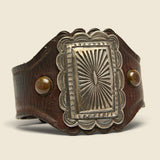 Small Sunburst Scalloped Ketoh - Sterling/Leather - Smith Bros. Trading Co. - STAG Provisions - Accessories - Cuffs