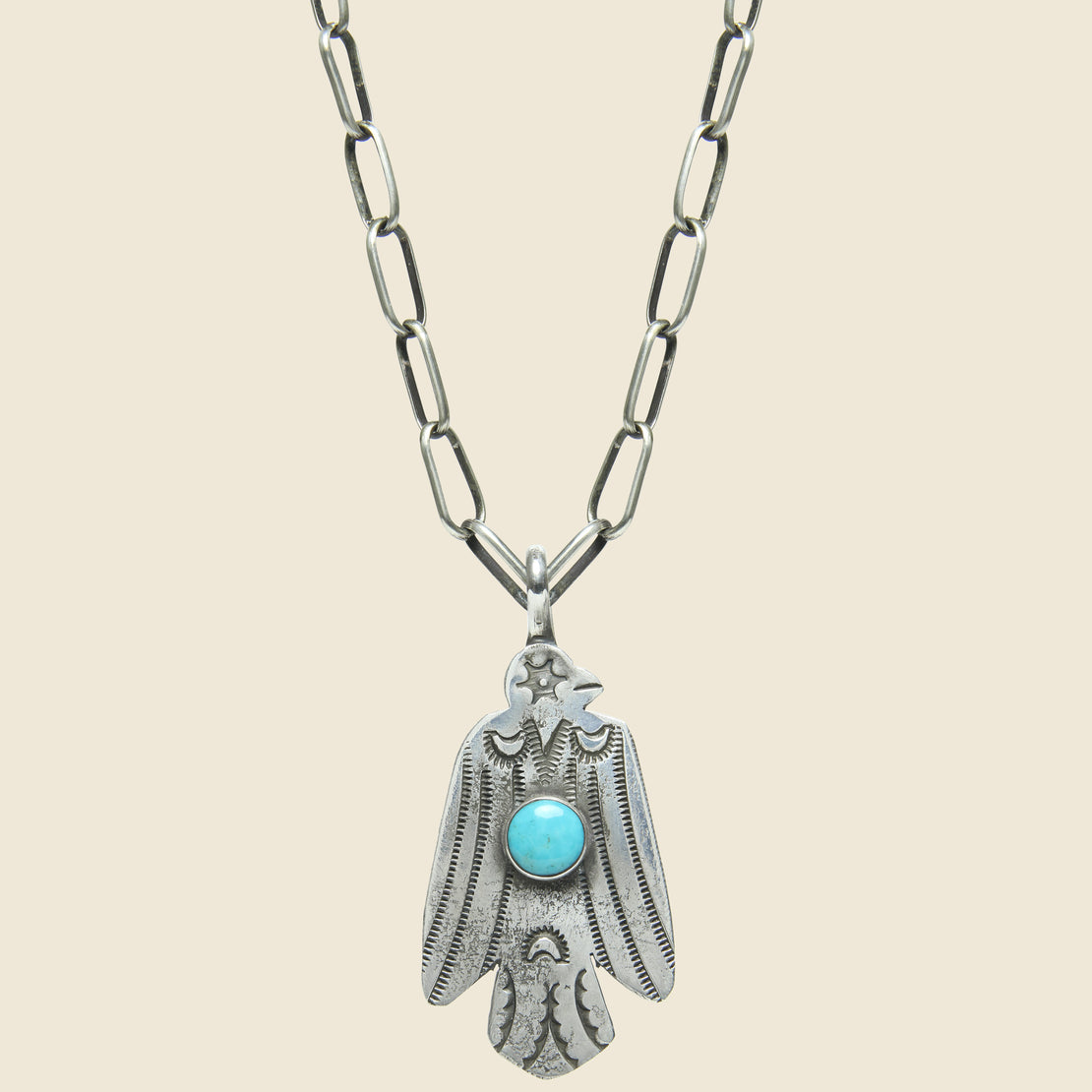 Smith Bros. Trading Co. Star Eye Thunderbird Pendant Necklace - Sterling/Turquoise