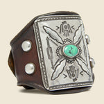 Double Thunderbird Motif Ketoh - Leather/Sterling/Turquoise - Smith Bros. Trading Co. - STAG Provisions - One & Done - Accessories & Jewelry