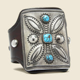 Leaf & Sunburst Motif Ketoh - Leather/Sterling/Turquoise - Smith Bros. Trading Co. - STAG Provisions - One & Done - Accessories & Jewelry