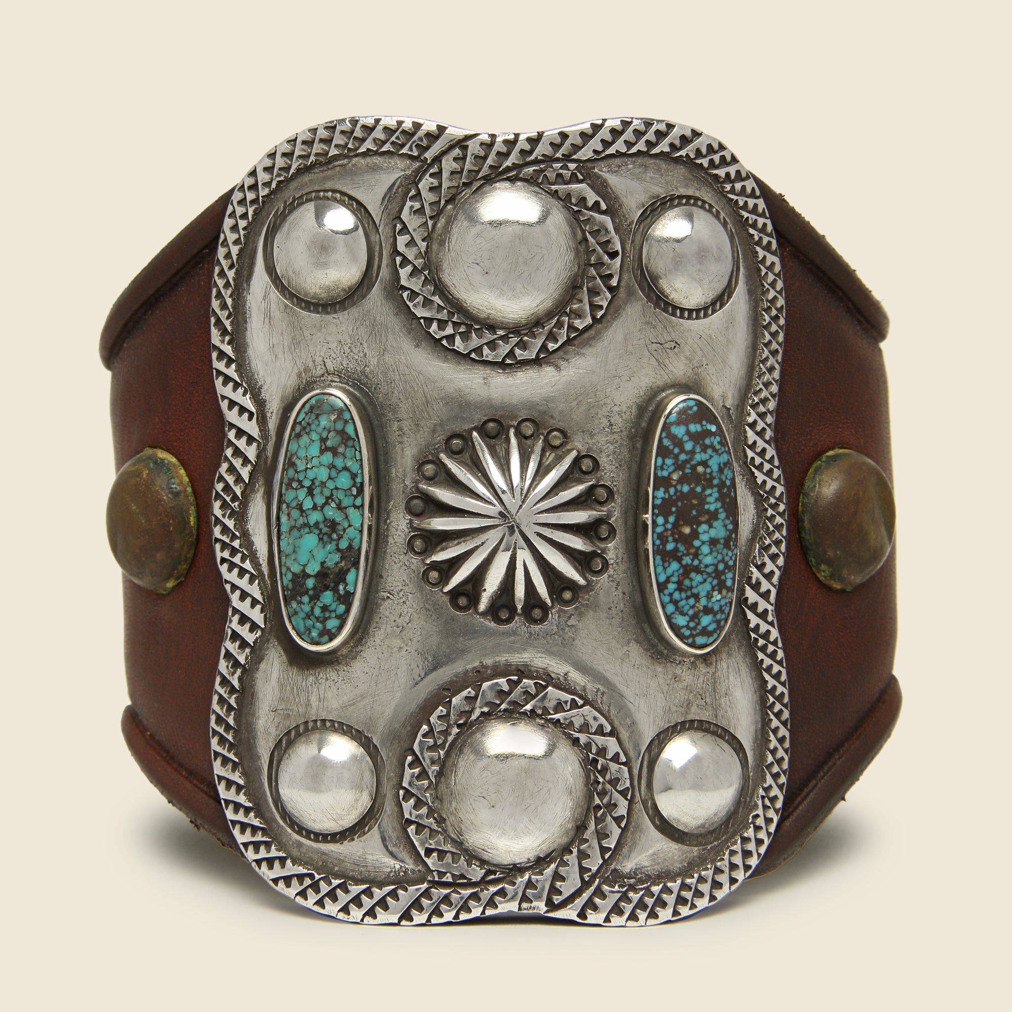 Large Rope Border & Spiderweb Ketoh - Sterling/Turquoise - Smith Bros. Trading Co. - STAG Provisions - One & Done - Accessories & Jewelry