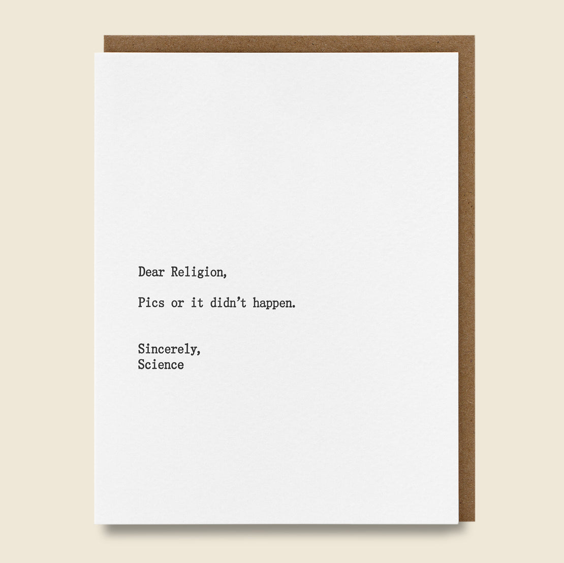 Paper Goods Religion/Science Card