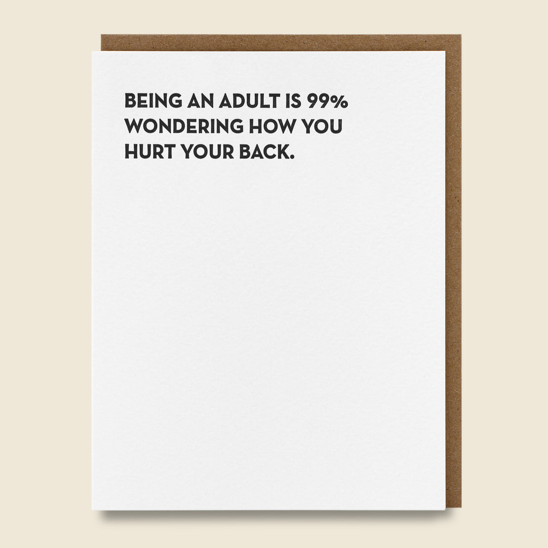Paper Goods Being an Adult Card
