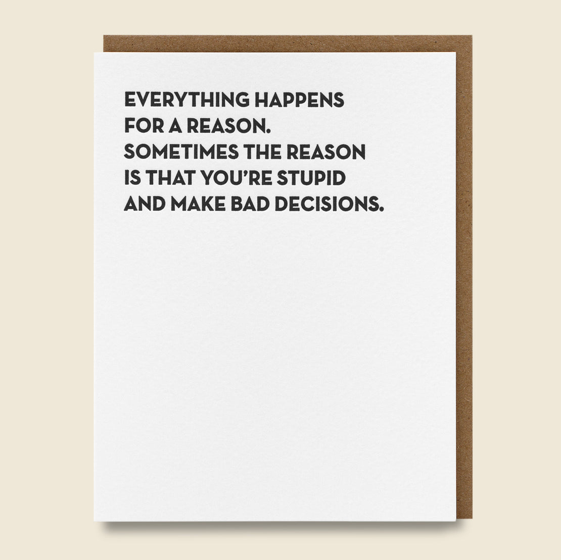 Paper Goods Bad Decisions Card
