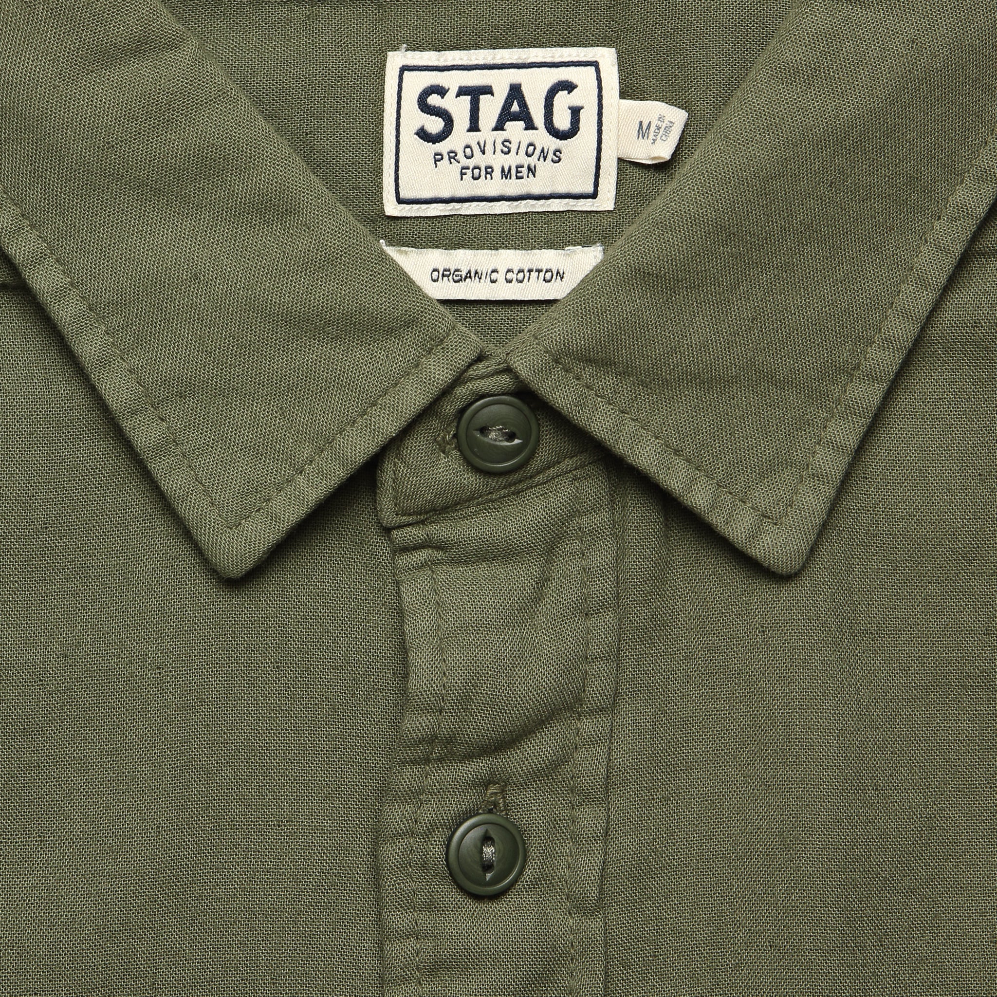 
                          Garment-Dyed Double Cloth Shirt - Olive - STAG - STAG Provisions - Tops - L/S Woven - Solid
                        