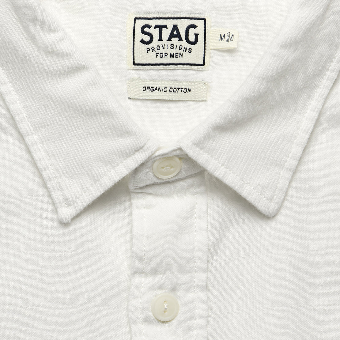 Garment-Dyed Double Cloth Shirt - White - STAG - STAG Provisions - Tops - L/S Woven - Solid