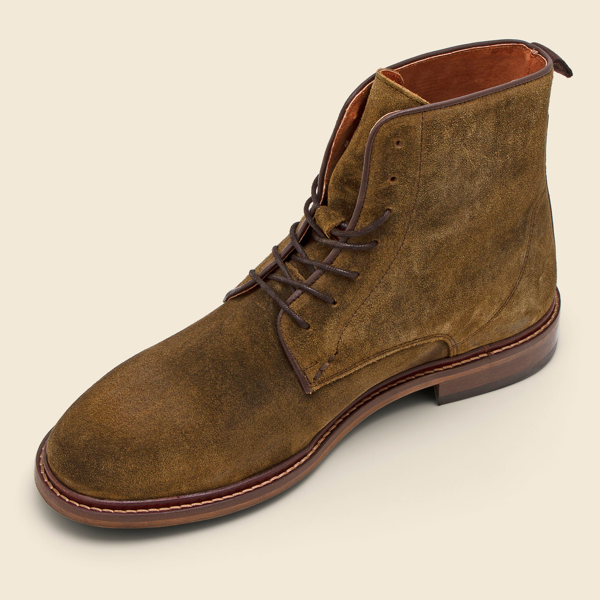 
                          Ned Waxed Suede Lace-Up Boot - Khaki - Shoe the Bear - STAG Provisions - Shoes - Boots / Chukkas
                        